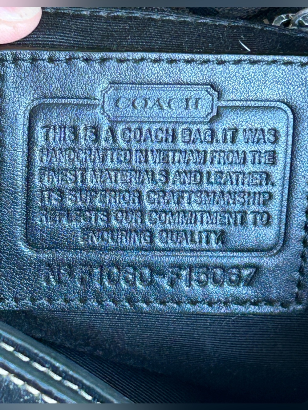 Coach Dark Brown Canvas Black  Leather Strap Signature Shoulder Bag F-15067 - Picture 4 of 16